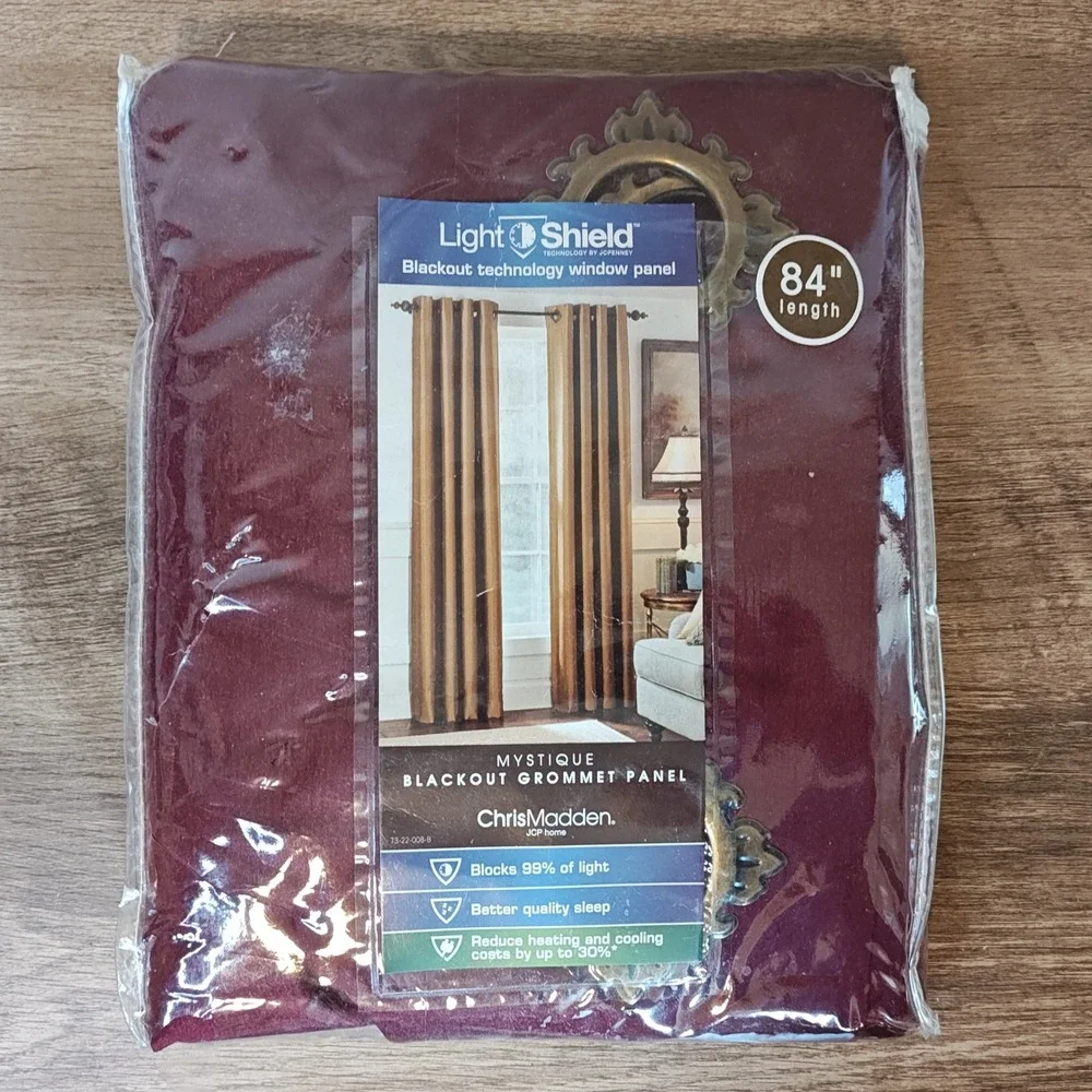 Chris Madden Mystique Blackout Grommet Panel 54x84 Royal Burgundy Light Shield